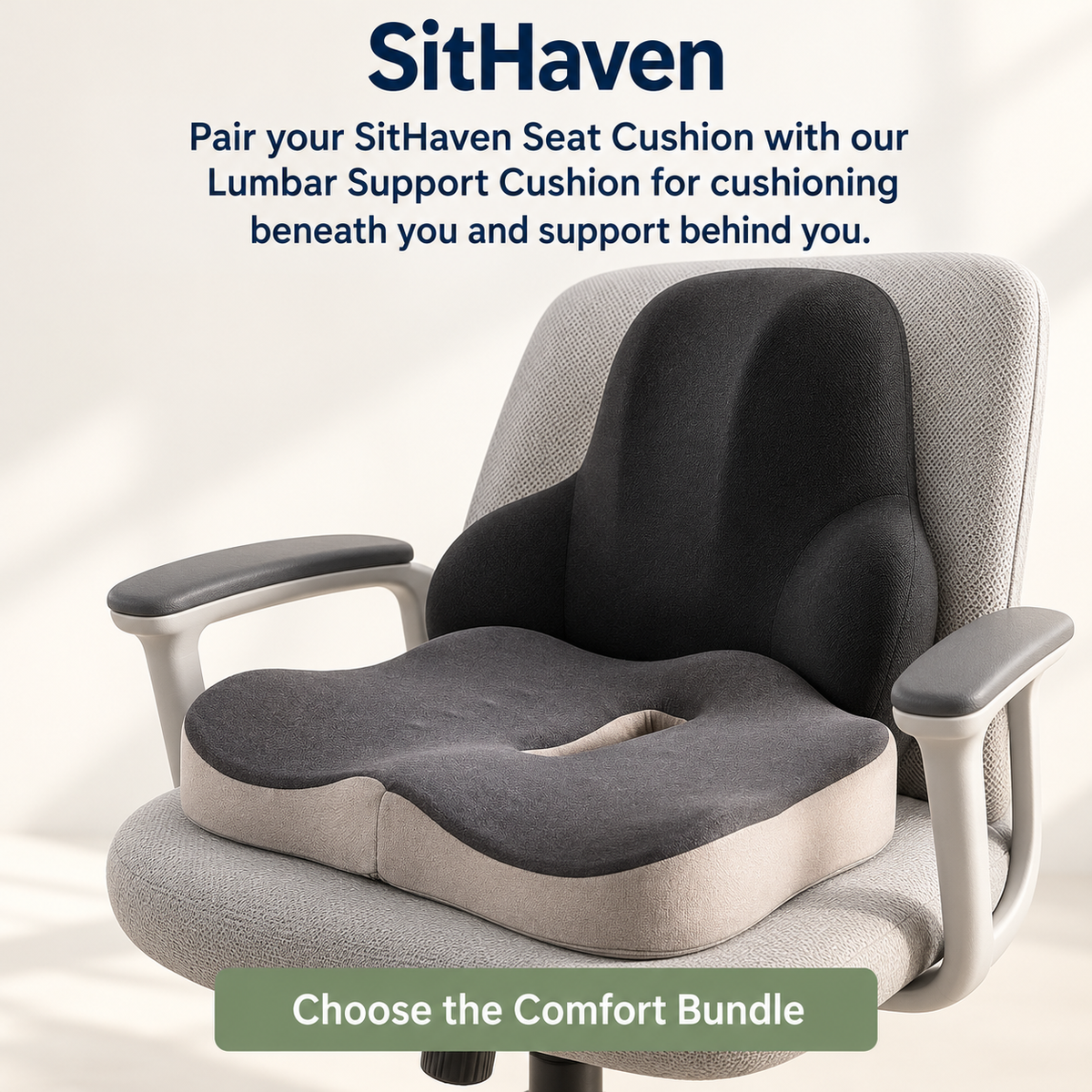 SitHaven Memory Foam Seat Cushion