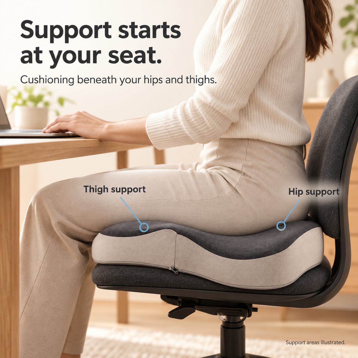 SitHaven Memory Foam Seat Cushion