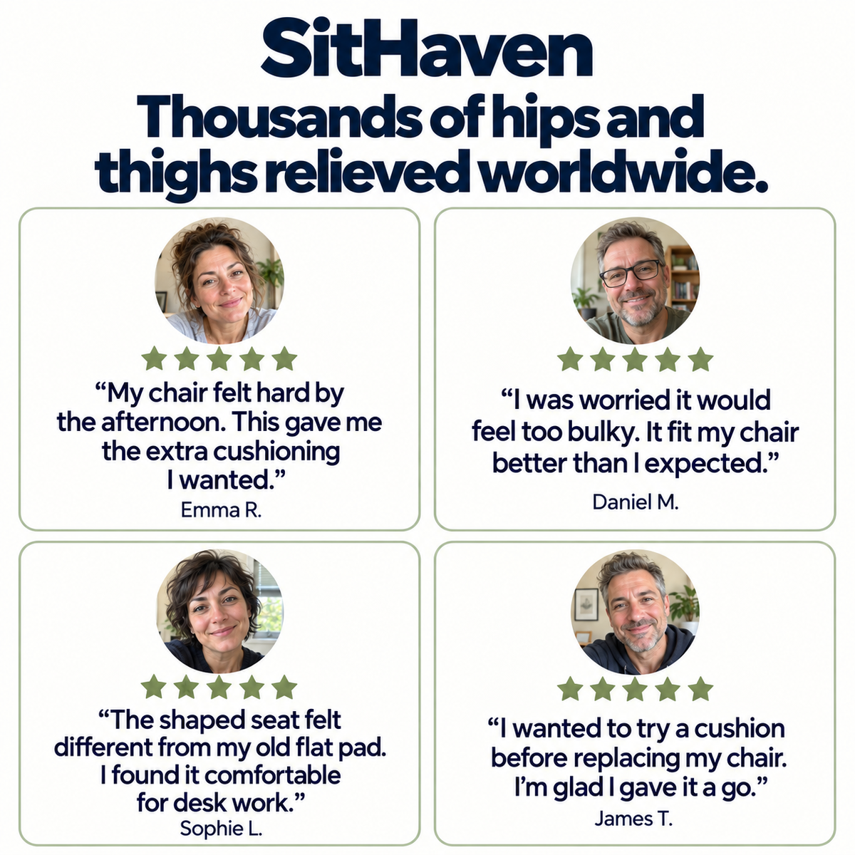 SitHaven Memory Foam Seat Cushion